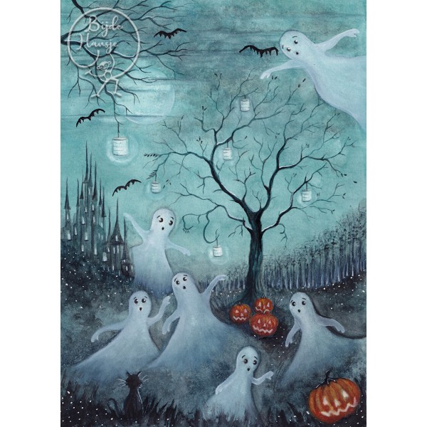 Bijdehansje kaart Spooky Halloween