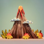 Bumbu Toys Vulkaan met lava en wolken - SET 
