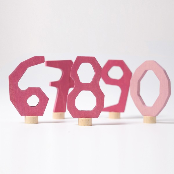 Grimm's Steker cijfers 6 - 0 roze