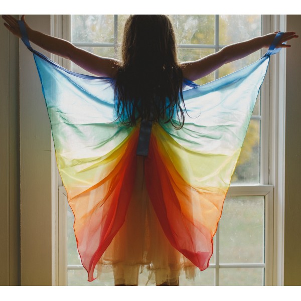 Sarah's Silks Speelzijde Vleugels regenboog