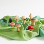 Sarah's Silks Houten paddenstoeltjes set - 9 stuks 