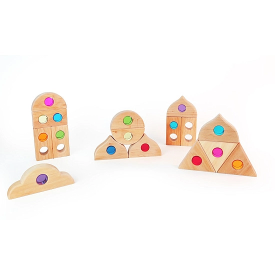 Bauspiel Lichtdoorlatende cilinders - 16 stuks