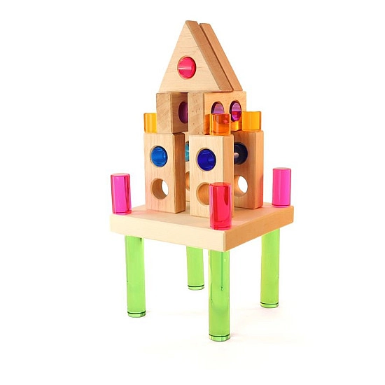 Bauspiel Sprookjesblokken met kijkgat - 20 stuks