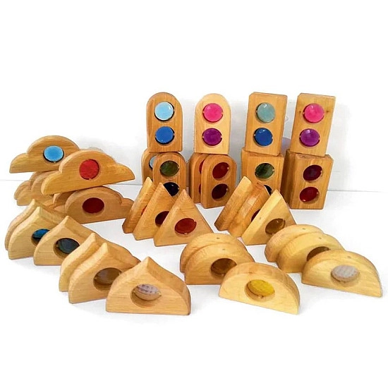 Bauspiel Sprookjes Vensterblokken naturel - 36 stuks