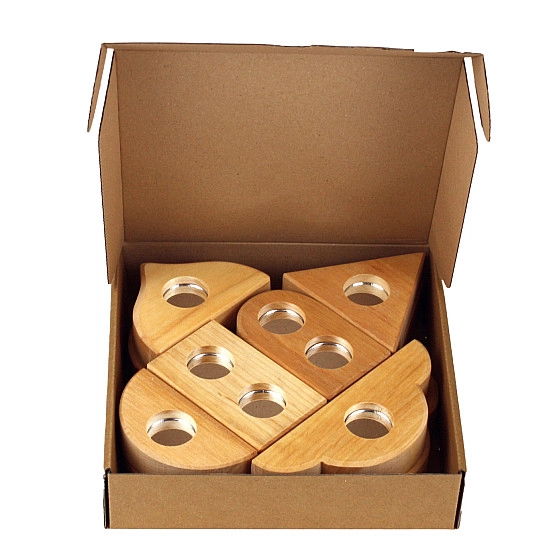 Bauspiel Sprookjes Spiegelblokken naturel - 12 stuks