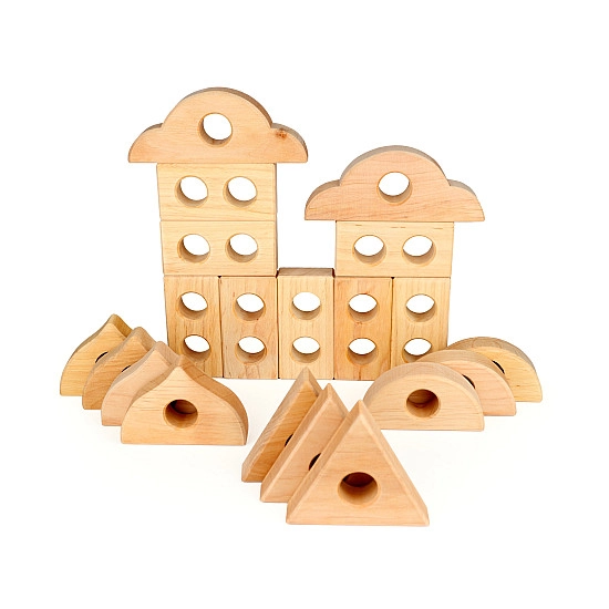 Bauspiel Sprookjesblokken met kijkgat - 20 stuks