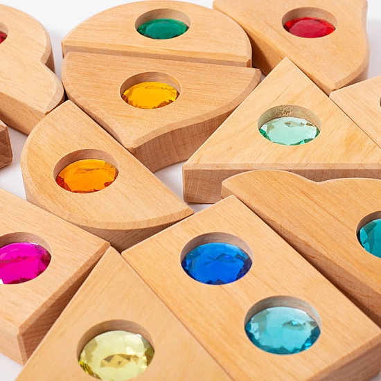 Bauspiel Sprookjes Glinsterblokken naturel - 12 stuks