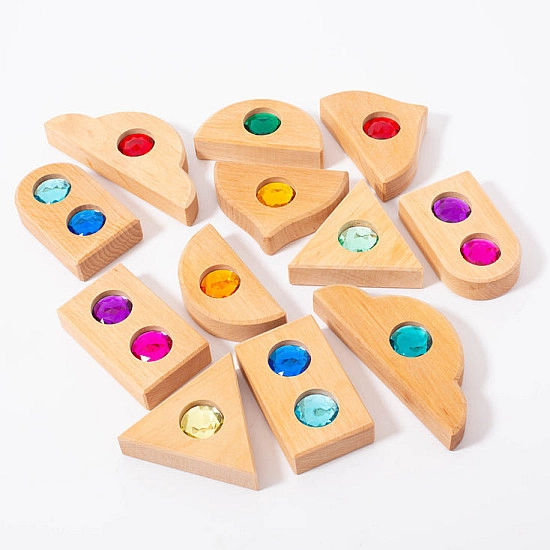 Bauspiel Sprookjes Glinsterblokken naturel - 12 stuks