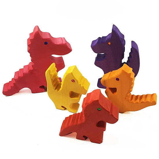 Bauspiel Drakenfamilie Rosso - 5 stuks