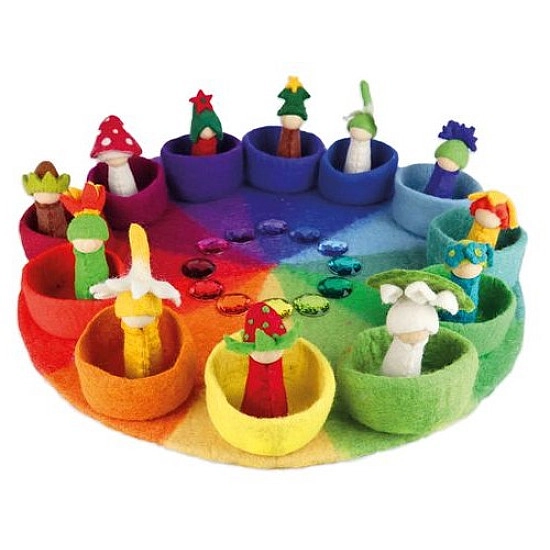 Bauspiel Regenboog speelkleed van wolvilt - 150 cm