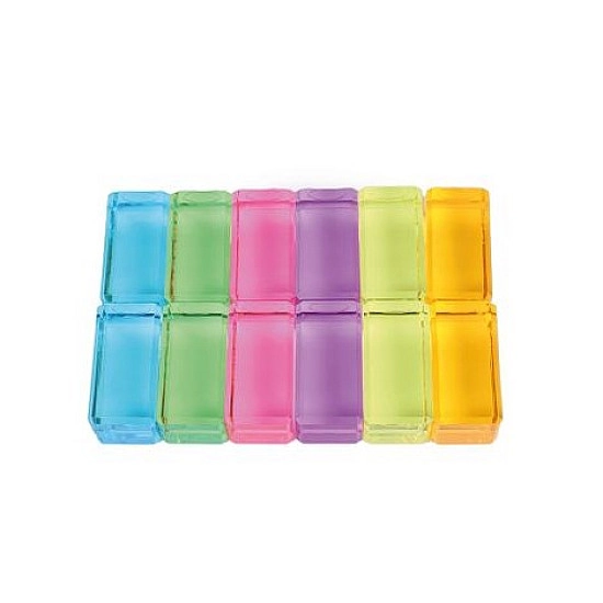 Bauspiel Lichtdoorlatende rechthoekblokken pastel  - 12 stuks