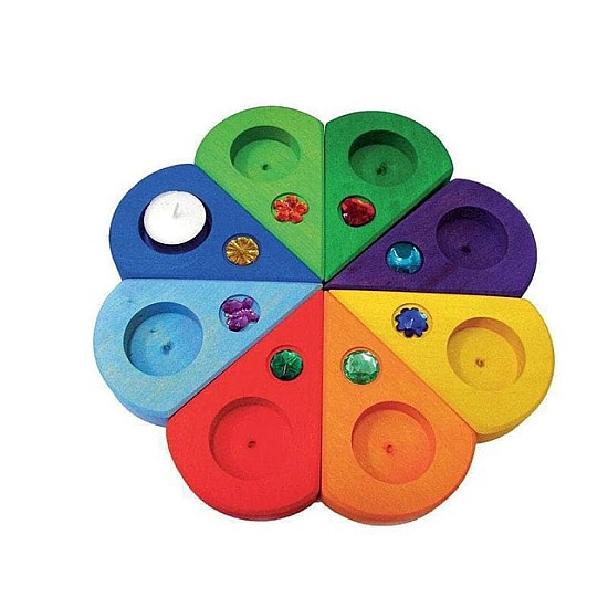 Bauspiel Verjaardagskrans regenboog bloem 8-delig
