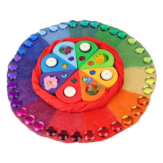 Bauspiel Verjaardagskrans regenboog bloem 8-delig