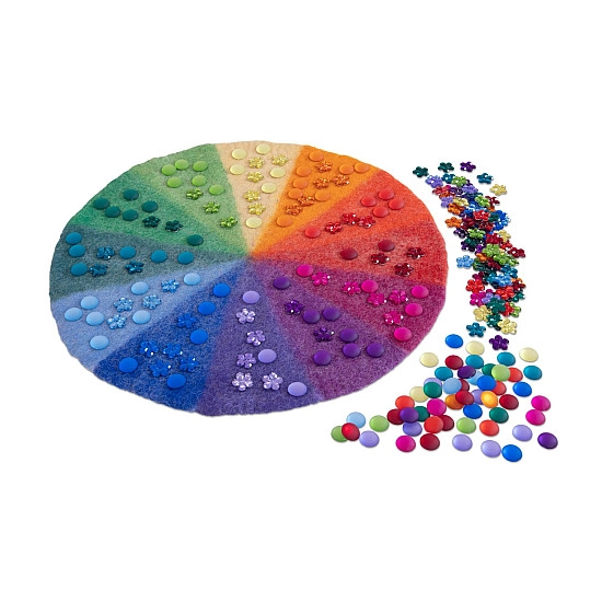 Bauspiel Regenboog speelkleed van wolvilt - 50 cm