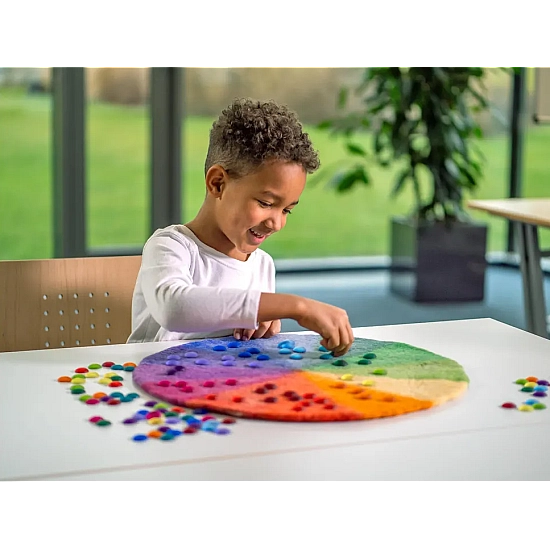 Bauspiel Regenboog speelkleed van wolvilt - 50 cm