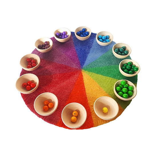 Bauspiel Regenboog speelkleed van wolvilt - 150 cm