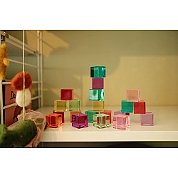 Lichtdoorlatend bouwstenen pastel - 20 stuks