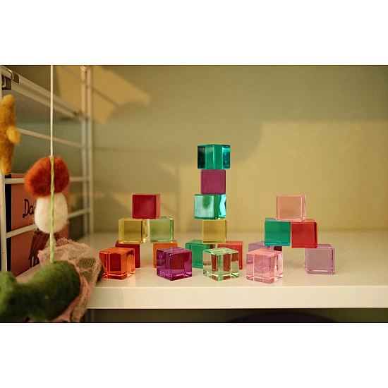 Bauspiel Lichtdoorlatend bouwstenen pastel - 20 stuks