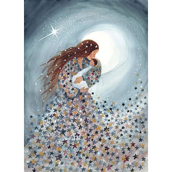 Bijdehansje kaart Blue Starry Love