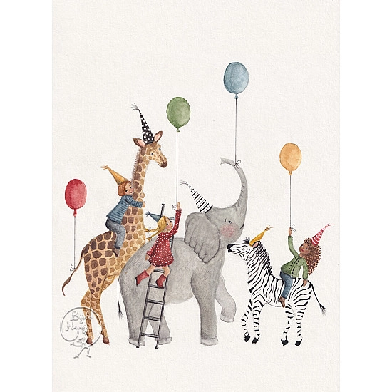 Bijdehansje kaart Birthday Party