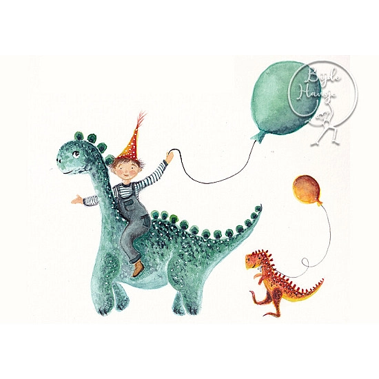 Bijdehansje kaart Dino 