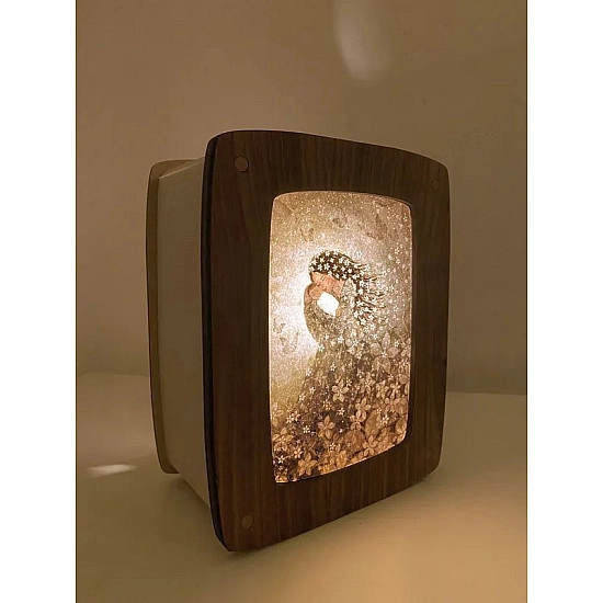 Kaartenlamp - Notenhout