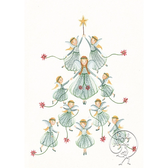 Bijdehansje kaart Christmas Angels