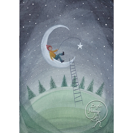 Bijdehansje kaart Moon