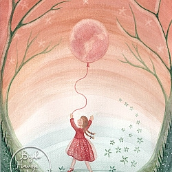 Poster Girl with moon balloon