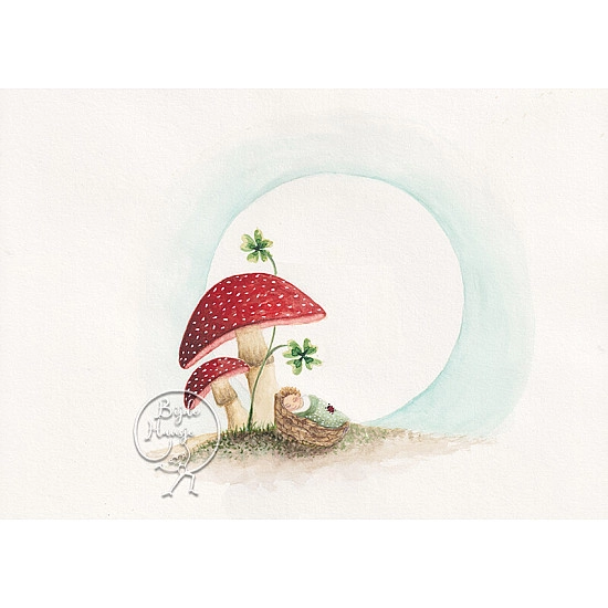 Bijdehansje kaart Mushroom Baby
