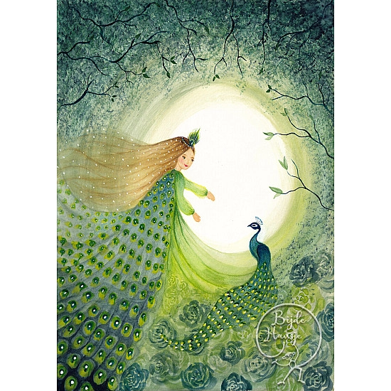 Bijdehansje kaart Peacock Princess