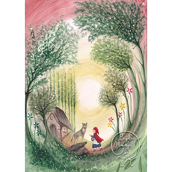 Bijdehansje kaart Little Red Riding Hood