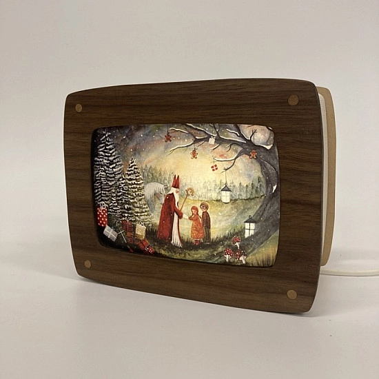 Kaartenlamp Walnoot | Luxe uitvoering
