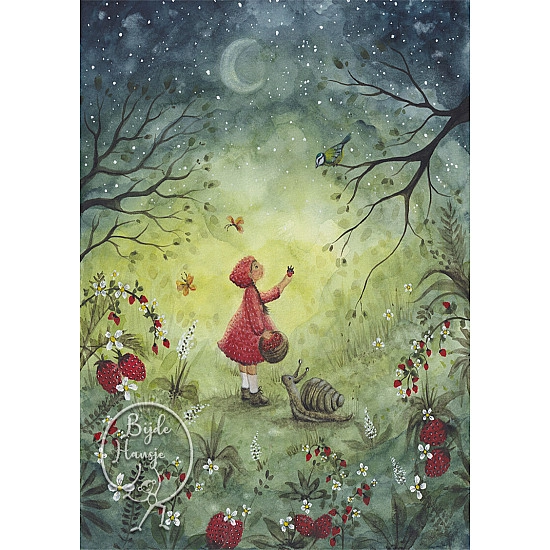 Bijdehansje kaart Strawberry Dream