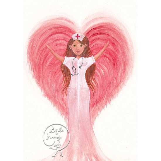 Bijdehansje kaart Angel Nurse