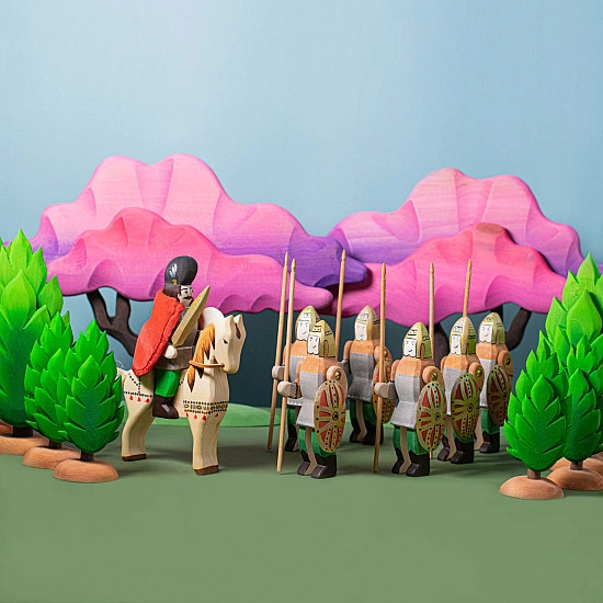 Bumbu Toys Dacische Ridder met Speer, Schild en Draak - SET