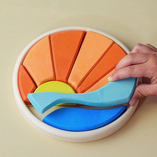 Bumbu Toys Ronde Puzzel Zee en Zon