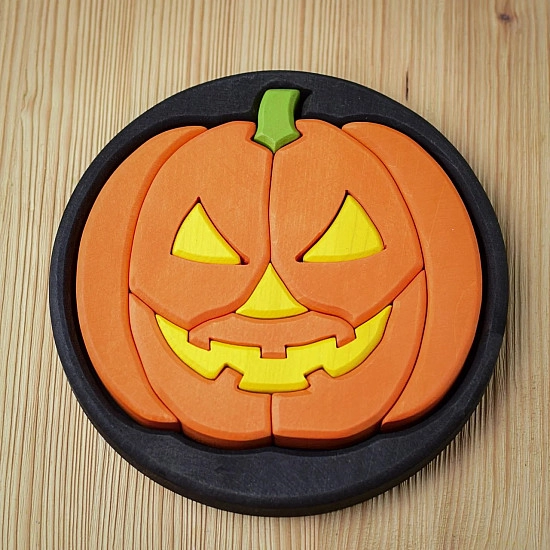 Bumbu Toys Ronde Puzzel Halloween - zwart 