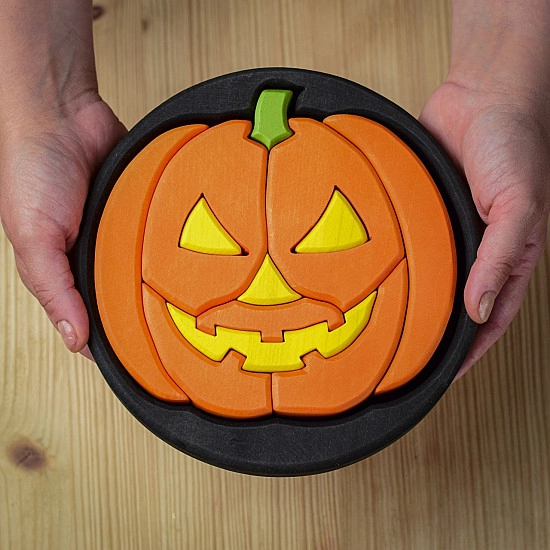 Bumbu Toys Ronde Puzzel Halloween - zwart 