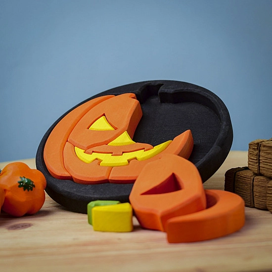 Bumbu Toys Ronde Puzzel Halloween - zwart 
