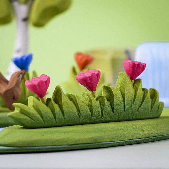 Bumbu Toys Gras met roze bloemetjes groot