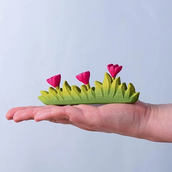 Bumbu Toys Gras met roze bloemetjes groot
