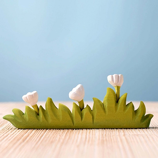 Bumbu Toys Gras met witte bloemetjes groot 