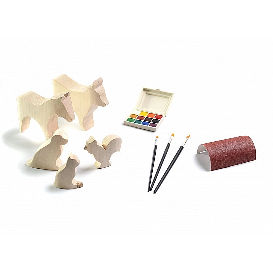Bumbu Toys Houten figuren om te schilderen - Complete set