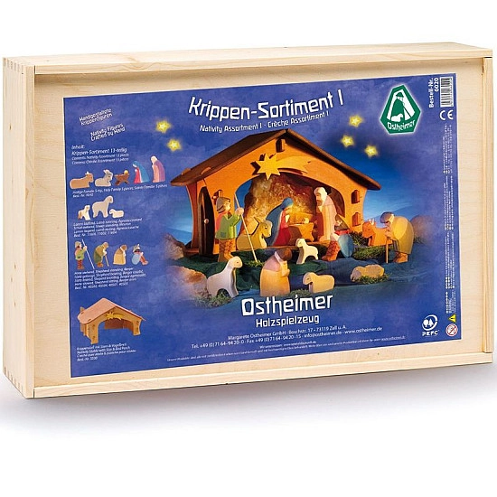 Ostheimer Houten kerststal compleet classic I