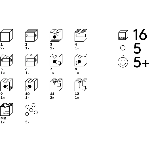 Cuboro Knikkerbaan Standaard - 16 delig