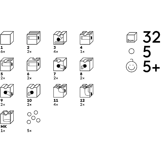 Cuboro Knikkerbaan Standaard - 32 delig