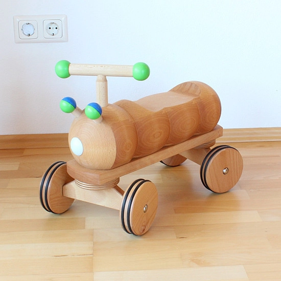 Dynamiko houten loopwagen rups groen/blauw 