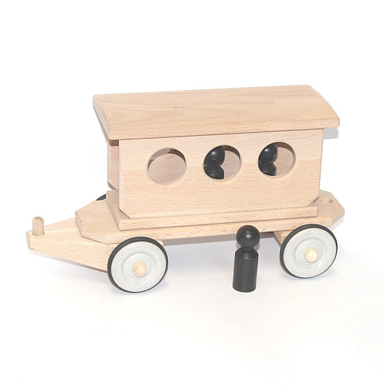 Dynamiko Houten Trein Personenwagon met passagiers Dynamiko Houten Trein Personenwagon met passagiers