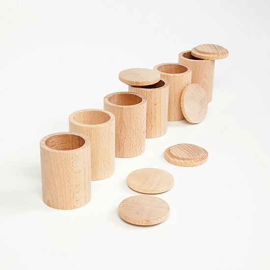 Grapat Naturel houten bekers met deksel